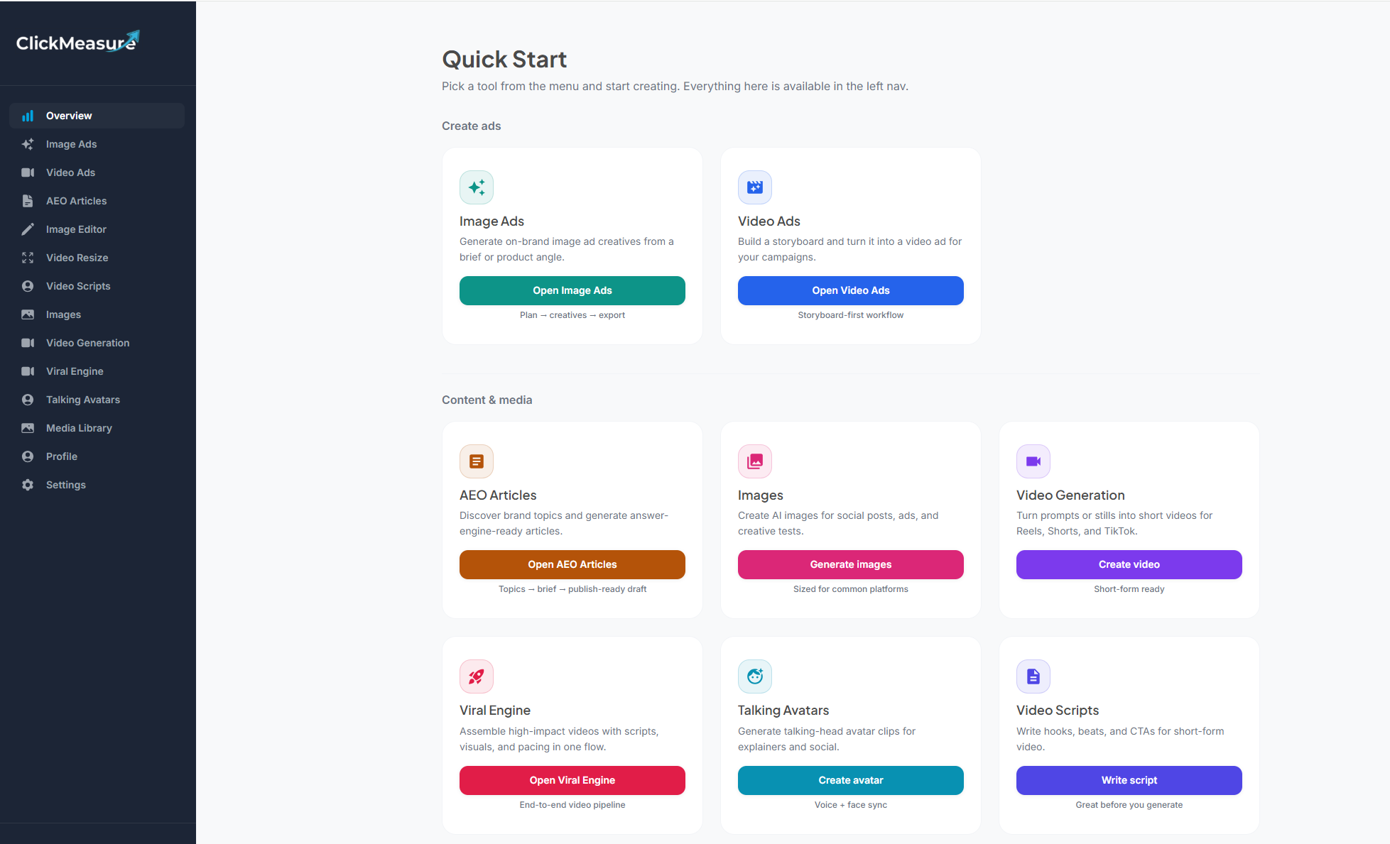 ClickMeasure Dashboard